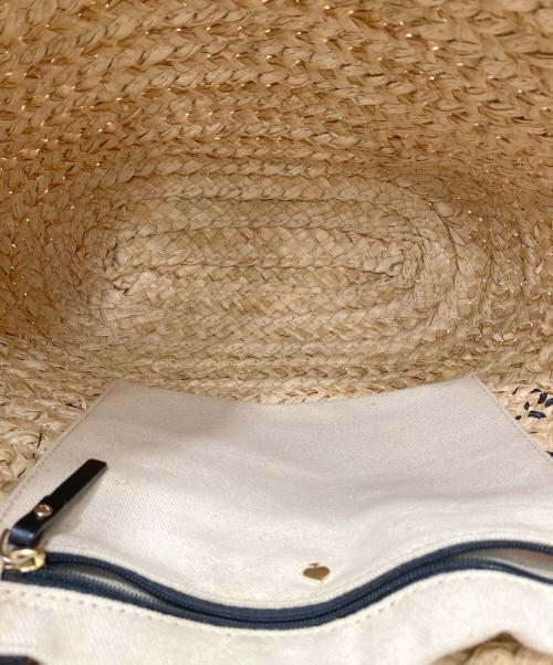 Kate Spade（ケイトスペード）Kate Spade (ケイトスペード) Picnic Perfect Straw Bee Tote ベージュの古着・服飾アイテム