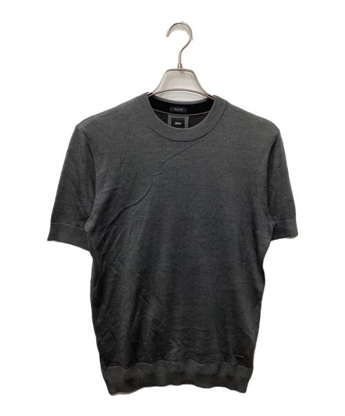 BOSS HUGO BOSS（ボス ヒューゴボス）BOSS HUGO BOSS (ボス ヒューゴボス) シルクコットンサマーニット グレー サイズ:Mの古着・服飾アイテム