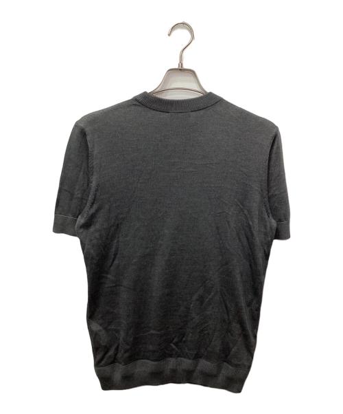 BOSS HUGO BOSS（ボス ヒューゴボス）BOSS HUGO BOSS (ボス ヒューゴボス) シルクコットンサマーニット グレー サイズ:Mの古着・服飾アイテム