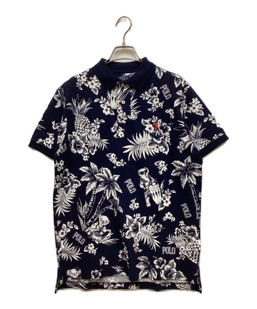 POLO RALPH LAUREN（ポロ・ラルフローレン）POLO RALPH LAUREN (ポロ・ラルフローレン) HAWAIIAN BEAR CUSTOM SLIM FIT ポロシャツ ネイビー サイズ:Mの古着・服飾アイテム