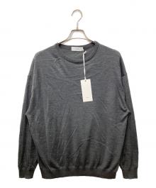 Graphpaper（グラフペーパー）の古着「High Gauge Crew Neck Knit/ハイゲージクルーネックニット」｜グレー