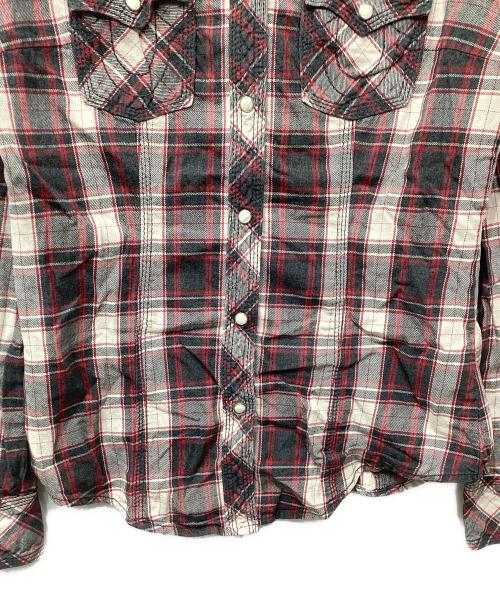 TRUE RELIGION（トゥルー レリジョン）TRUE RELIGION (トゥルー レリジョン) ウエスタンシャツ レッド×グレー サイズ:Mの古着・服飾アイテム