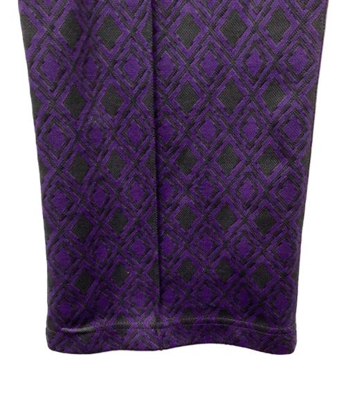 Needles（ニードルズ）Needles (ニードルズ) ジャガードダイヤモンドトラックパンツ ブラック×パープル サイズ:Mの古着・服飾アイテム