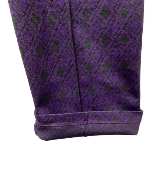 Needles（ニードルズ）Needles (ニードルズ) ジャガードダイヤモンドトラックパンツ ブラック×パープル サイズ:Mの古着・服飾アイテム