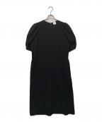 6(ROKU) BEAUTY&YOUTHロク ビューティーアンドユース）の古着「VOLUME SHORT SLEEVE DRESS（ボリュームショートスリーブドレス）」｜ブラック