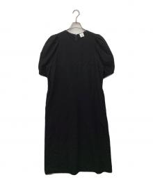 6(ROKU) BEAUTY&YOUTH（ロク ビューティーアンドユース）の古着「VOLUME SHORT SLEEVE DRESS（ボリュームショートスリーブドレス）」｜ブラック