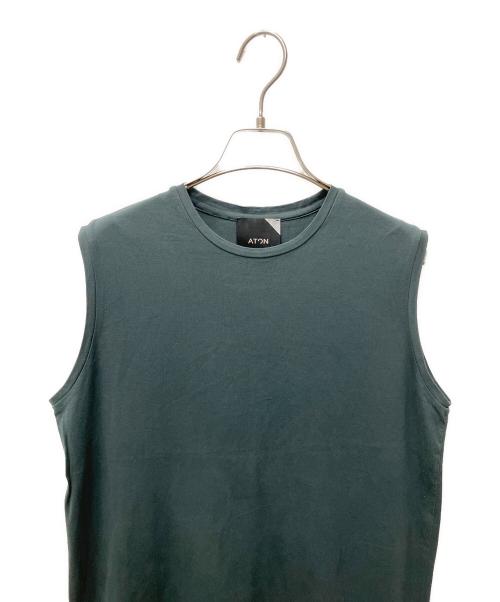 ATON（エイトン）ATON (エイトン) TANK TOP DRESS / ノースリーブワンピース グリーン サイズ:02の古着・服飾アイテム