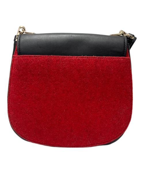 Kate Spade（ケイトスペード）Kate Spade (ケイトスペード) 切替ショルダーバッグ レッド×ブラックの古着・服飾アイテム