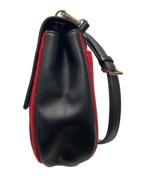 Kate Spade（ケイトスペード）Kate Spade (ケイトスペード) 切替ショルダーバッグ レッド×ブラックの古着・服飾アイテム