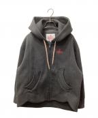 Vivienne Westwood RED LABELヴィヴィアンウエストウッドレッドレーベル）の古着「ヘビーダンボールラウンドヘムジップフーディー」｜グレー