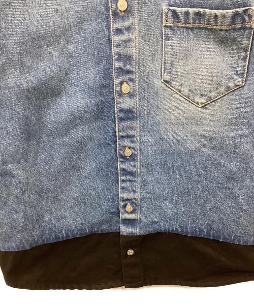 MM6 Maison Margiela（エムエムシックスメゾンマルジェラ）MM6 Maison Margiela (エムエムシックスメゾンマルジェラ) Spliced Denim Shirt（スプライスドデニムシャツ） インディゴ×ブラック サイズ:36の古着・服飾アイテム