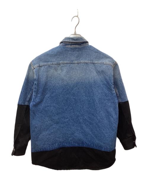 MM6 Maison Margiela（エムエムシックスメゾンマルジェラ）MM6 Maison Margiela (エムエムシックスメゾンマルジェラ) Spliced Denim Shirt（スプライスドデニムシャツ） インディゴ×ブラック サイズ:36の古着・服飾アイテム