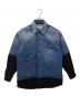 MM6 Maison Margiela（エムエムシックスメゾンマルジェラ）の古着「Spliced Denim Shirt（スプライスドデニムシャツ）」｜インディゴ×ブラック