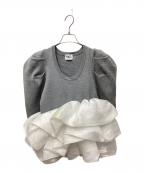 Bibiy.ビビィ）の古着「AMELIE PEPURAMU KNIT　(アメリ ペプラム ニット)」｜グレー