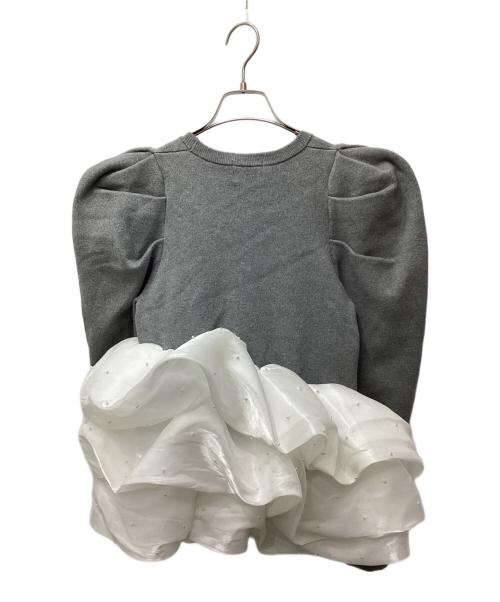 Bibiy.（ビビィ）Bibiy. (ビビィ) AMELIE PEPURAMU KNIT　(アメリ ペプラム ニット) グレー サイズ:FREEの古着・服飾アイテム