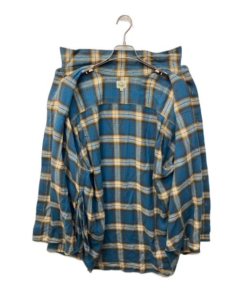 gold（ゴールド）GOLD (ゴールド) SOFT NEL CHECK BIG POCKET WORK SHIRT / チェックネルシャツ ベージュ×ブルー サイズ:Mの古着・服飾アイテム