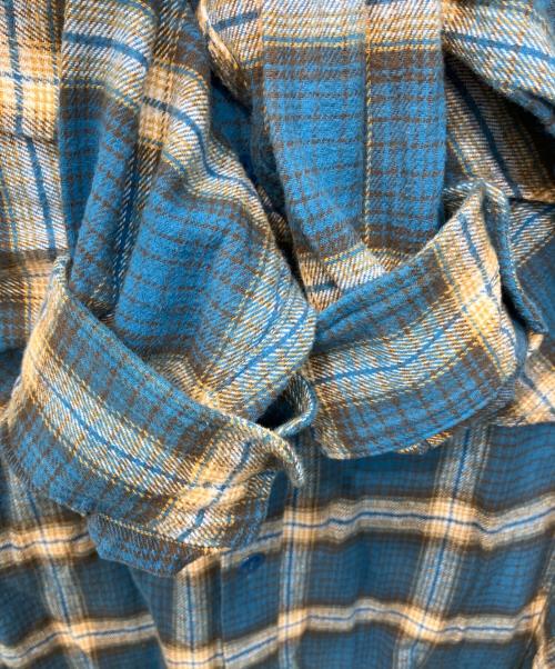 gold（ゴールド）GOLD (ゴールド) SOFT NEL CHECK BIG POCKET WORK SHIRT / チェックネルシャツ ベージュ×ブルー サイズ:Mの古着・服飾アイテム