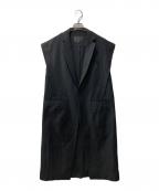 HARRISON WONGハリソン ウォン）の古着「Smocking Textured long Vest/シワ加工ロングジレ」｜ブラック