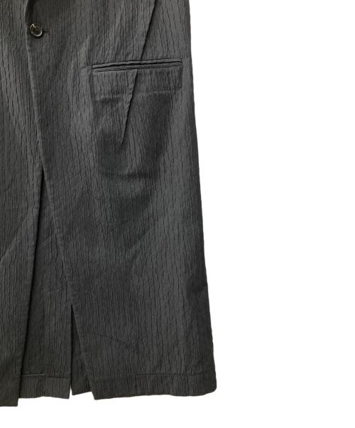 HARRISON WONG（ハリソン ウォン）HARRISON WONG (ハリソン ウォン) Smocking Textured long Vest/シワ加工ロングジレ ブラック サイズ:Mの古着・服飾アイテム