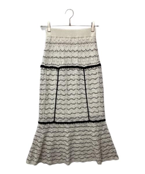 Snidel（スナイデル）Snidel (スナイデル) クロシェニットスカート ホワイト サイズ:Freeの古着・服飾アイテム