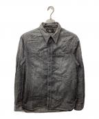 RRLダブルアールエル）の古着「BLACK DENIM WORK SHIRT（ブラックデニムワークシャツ）」｜ブラック