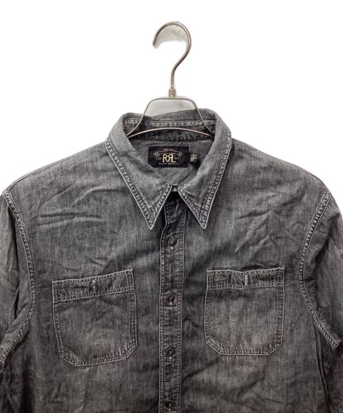 RRL（ダブルアールエル）RRL (ダブルアールエル) BLACK DENIM WORK SHIRT（ブラックデニムワークシャツ） ブラック サイズ:Mの古着・服飾アイテム