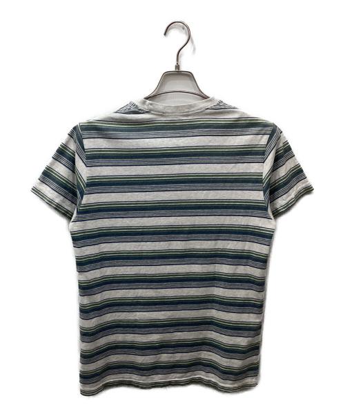Hysteric Glamour（ヒステリックグラマー）Hysteric Glamour (ヒステリックグラマー) ボーダーポケットTシャツ グレー×グリーン サイズ:freeの古着・服飾アイテム