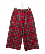 tricot COMME des GARCONSトリココムデギャルソン）の古着「タータンチェックイージーパンツ」｜レッド