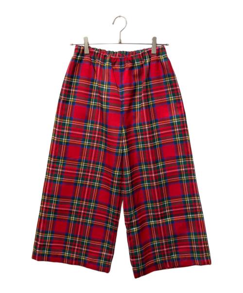 tricot COMME des GARCONS（トリココムデギャルソン）tricot COMME des GARCONS (トリココムデギャルソン) タータンチェックイージーパンツ レッド サイズ:採寸参照の古着・服飾アイテム