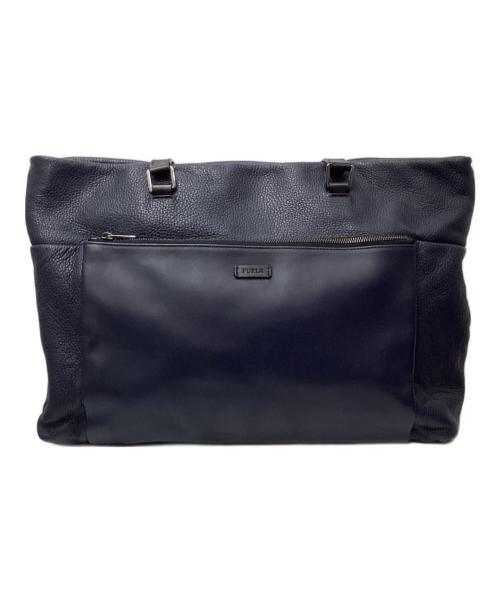 FURLA（フルラ）FURLA (フルラ) レザートートバッグ ネイビーの古着・服飾アイテム