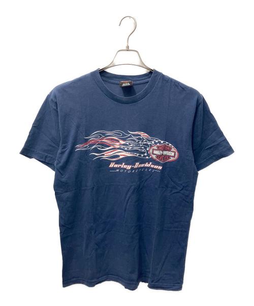 HARLEY-DAVIDSON（ハーレーダビッドソン）HARLEY-DAVIDSON (ハーレーダビッドソン) プリントTシャツ ブルー サイズ:Mの古着・服飾アイテム