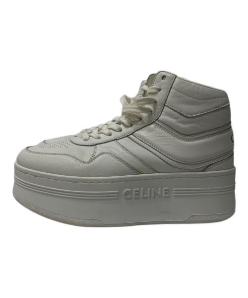 CELINE（セリーヌ）CELINE (セリーヌ) ブロックウェッジミッドスニーカー ホワイト サイズ:37の古着・服飾アイテム