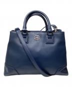 TORY BURCHトリーバーチ）の古着「2WAYレザーバッグ」｜ネイビー