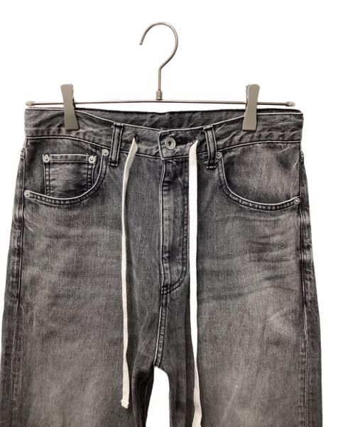 Whim Gazette（ウィムガゼット）Whim Gazette (ウィムガゼット) ドロストデニムパンツ ブラック サイズ:34の古着・服飾アイテム