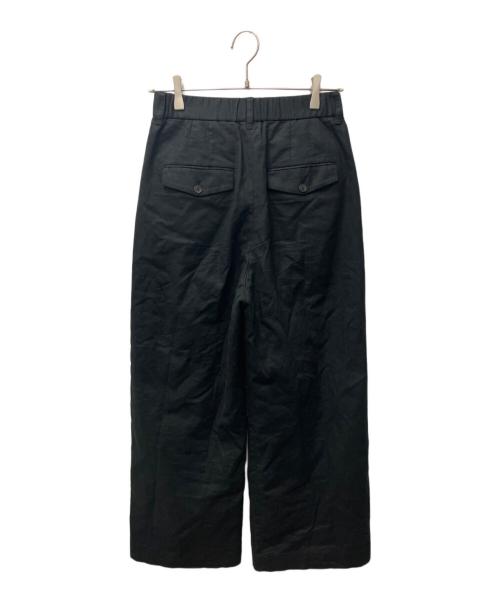 THE PAUSE（ザポーズ）THE PAUSE (ザポーズ) コットンリネンタックパンツ ブラック サイズ:36の古着・服飾アイテム