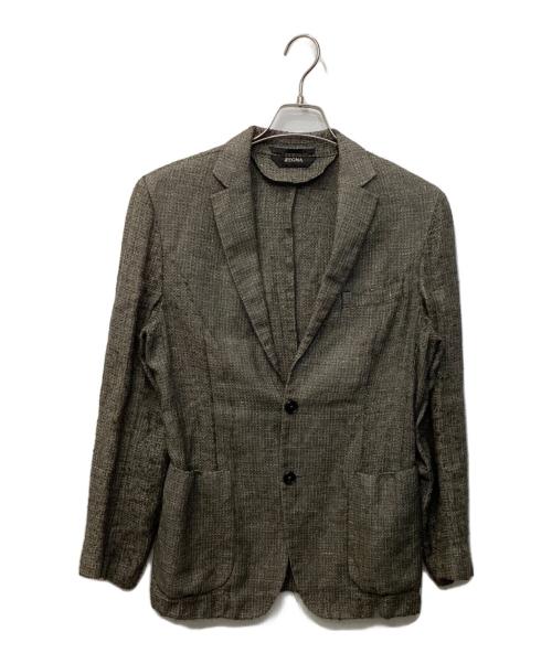 ZEGNA（ゼニア）ZEGNA (ゼニア) リネンウールジャケット カーキ サイズ:48の古着・服飾アイテム