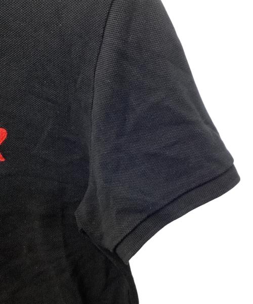 AMI Alexandre Mattiussi（アミアレクサンドルマテュッシ）AMI Alexandre Mattiussi (アミアレクサンドルマテュッシ) オーガニックコットン Ami de Coeur ポロシャツ ブラック サイズ:Sの古着・服飾アイテム