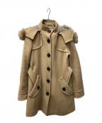 BURBERRY BLUE LABELバーバリー ブルー レーベル）の古着「ノバチェックフード付きウールコート」｜ベージュ
