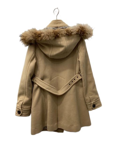 BURBERRY BLUE LABEL（バーバリー ブルー レーベル）BURBERRY BLUE LABEL (バーバリー ブルー レーベル) ノバチェックフード付きウールコート ベージュ サイズ:38の古着・服飾アイテム