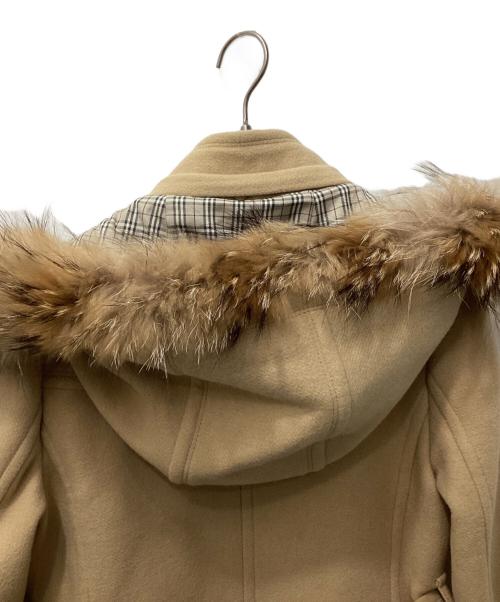 BURBERRY BLUE LABEL（バーバリー ブルー レーベル）BURBERRY BLUE LABEL (バーバリー ブルー レーベル) ノバチェックフード付きウールコート ベージュ サイズ:38の古着・服飾アイテム