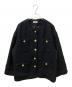 Loungedress（ラウンジドレス）の古着「ノーカラーツイードジャケット」｜ブラック