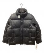 Calvin Kleinカルバンクライン）の古着「Men's Faux Leather Puffer Jacket/フェイクレザー中綿ジャケット」｜ブラック