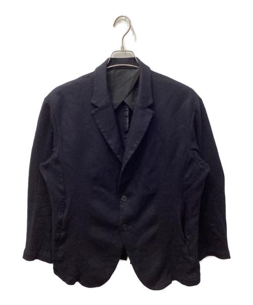 THE TOKYO（ザトーキョー）the tokyo (ザトーキョー) Flanne Lana Cashmere Touch Box Jacket/カシミヤ混テーラードジャケット ネイビー サイズ:48の古着・服飾アイテム