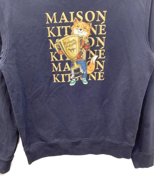maison kitsune（メゾンキツネ）MAISON KITSUNE (メゾンキツネ) FOX CHAMPION REGULAR SWEATSHIRT（フォックスチャンピオンレギュラースウェットシャツ） ネイビー サイズ:XLの古着・服飾アイテム