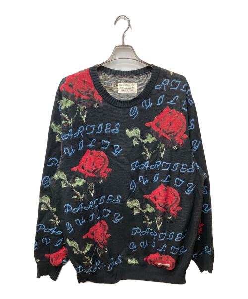 WACKO MARIA（ワコマリア）WACKO MARIA (ワコマリア) ROSE JAQUAD SWEATER/ローズジャガードセーター ブラック サイズ:XLの古着・服飾アイテム