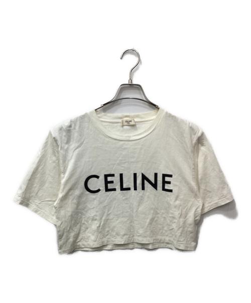 CELINE（セリーヌ）CELINE (セリーヌ) クロップドプリントTシャツ ホワイト サイズ:XSの古着・服飾アイテム