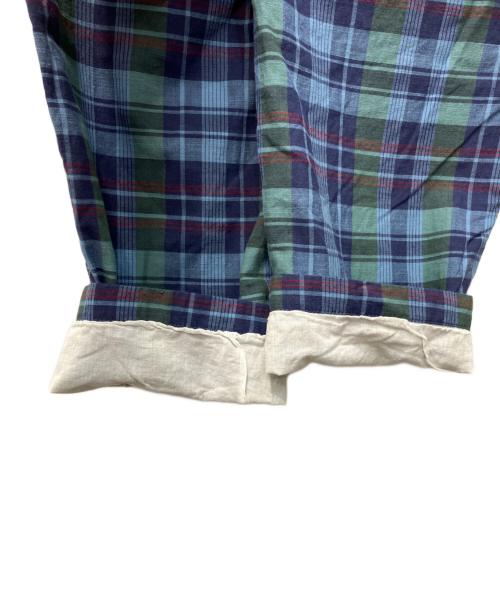 BROOKS BROTHERS（ブルックスブラザーズ）BROOKS BROTHERS (ブルックスブラザーズ) コットン マドラス プレーンフロントパンツ Slim ブルー サイズ:W32の古着・服飾アイテム