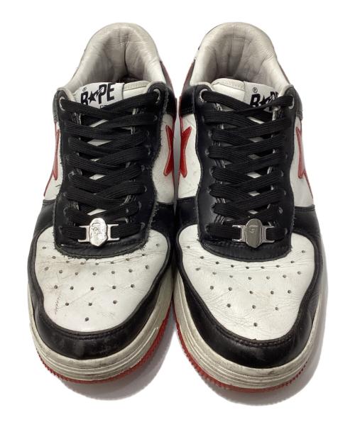 BAPE BY A BATHING APE（ベイプバイアベイシングエイプ）BAPE BY A BATHING APE (ベイプバイアベイシングエイプ) BAPE STA LOW / BAPESTA スニーカー（ベイプスターロウ） ホワイト×ブラック サイズ:US9の古着・服飾アイテム