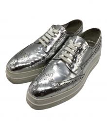 PRADA（プラダ）の古着「ウイングチップスニーカー」｜シルバー