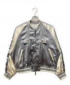 CONVERSE TOKYOコンバーストウキョウ）の古着「SATIN SHORT SOUVENIR JACKET/サテンショートスーベニアジャケット」｜アイボリー×シルバー